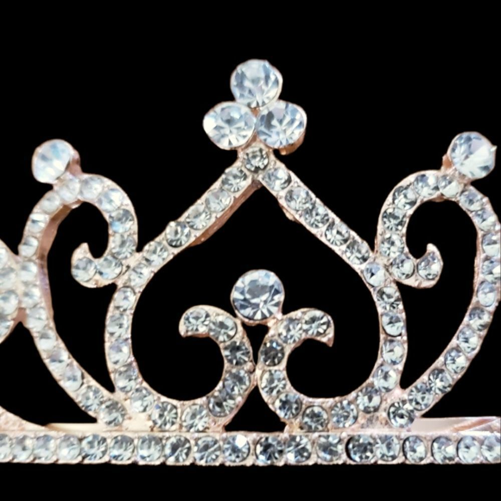 Wedding tiera gold tone and rhinestones. - Picture 3 of 3
